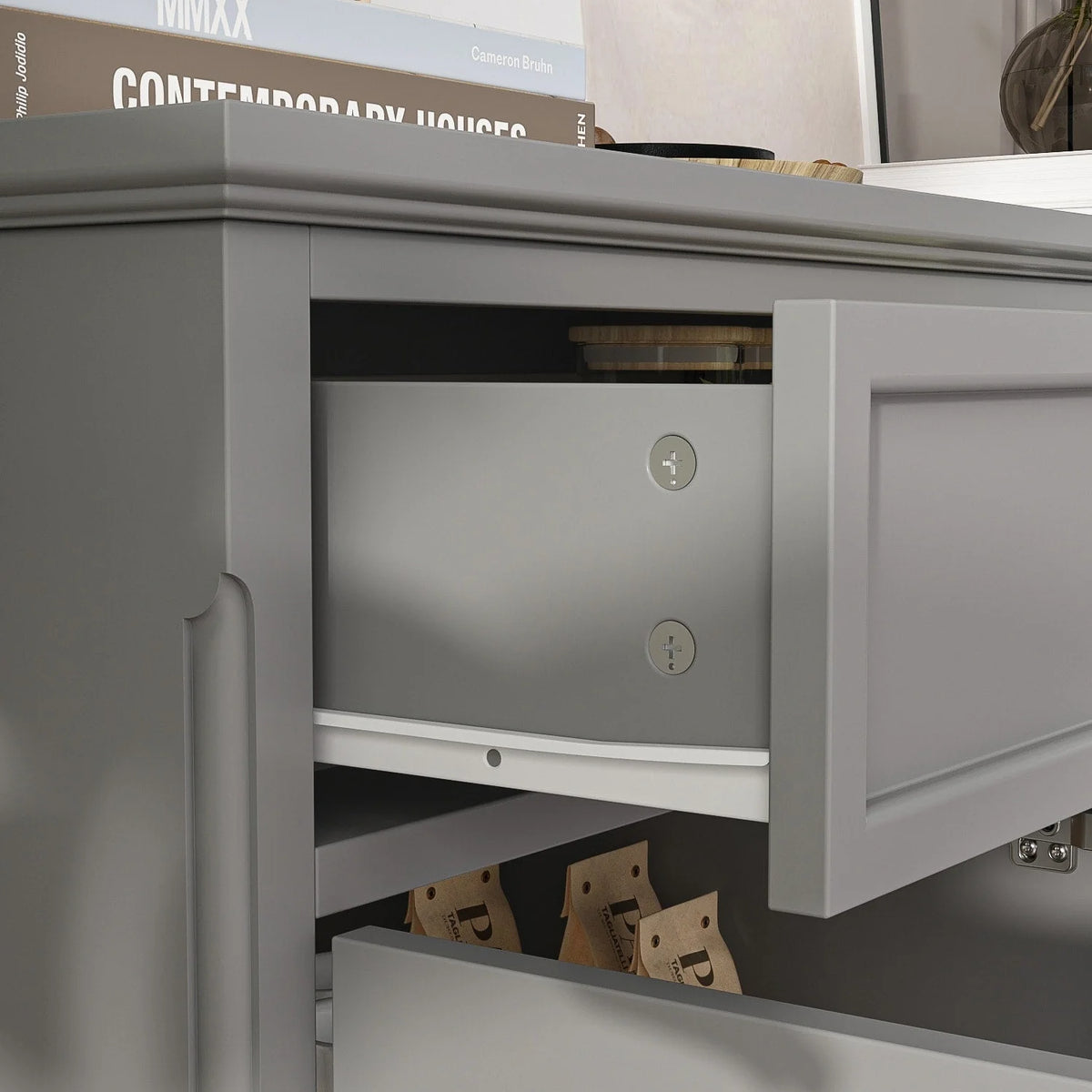 Credenza buffet bianca da 59.1'' in stile moderno di metà secolo, contemporanea e laccata