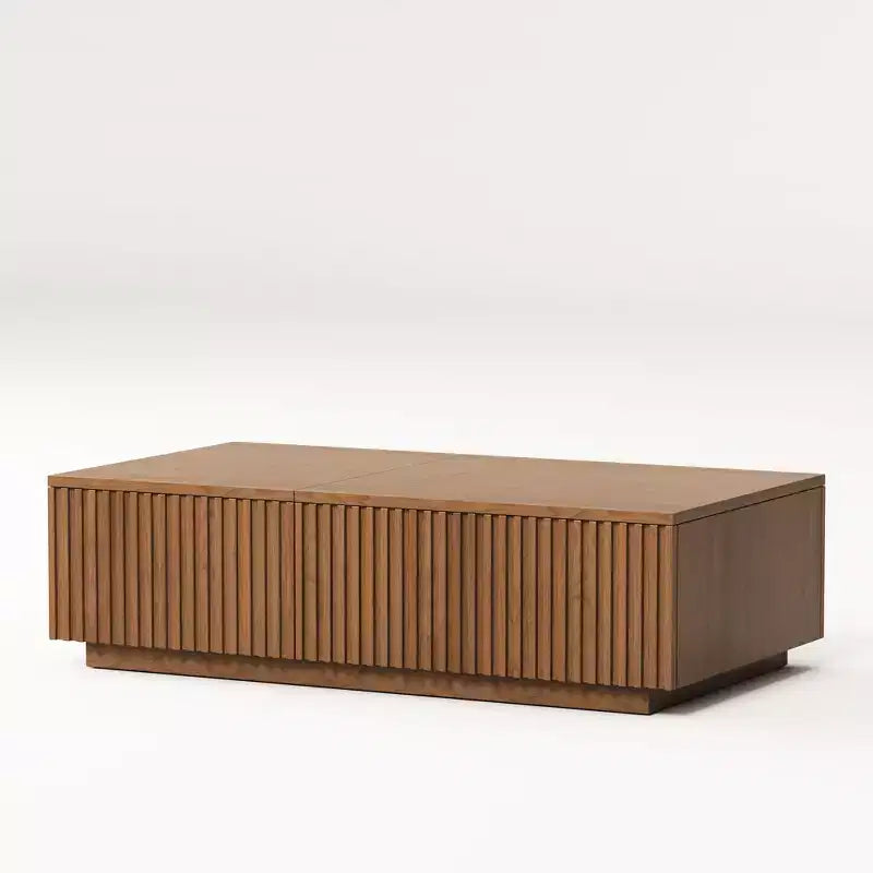 51,1 moderner Couchtisch im Mid-Century-Stil mit aufklappbarer Tischplatte, rechteckiger Walnuss-Mitteltisch für das Wohnzimmer