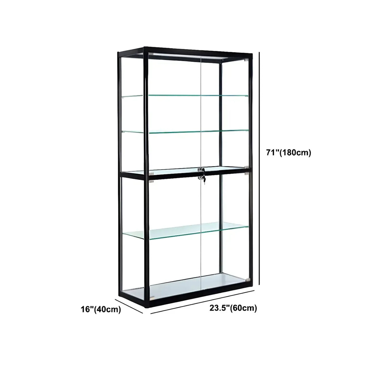 Contemporary Rectangular Black Glass Curio Cabinet