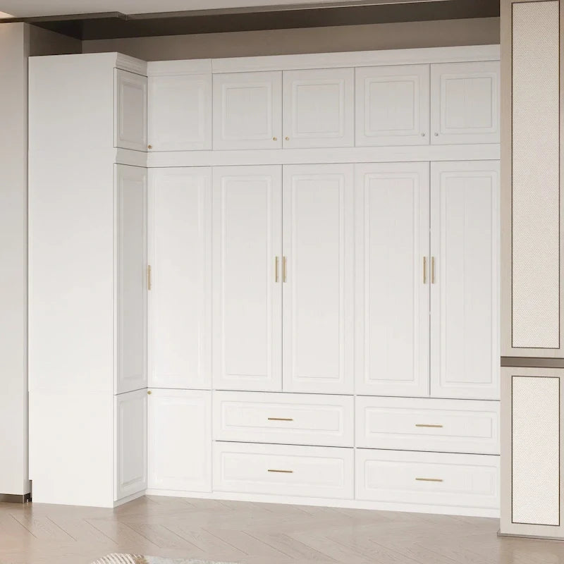 93.9H/74.2H Armoires Wardrobe Closet Cabinet Hanging Drawers Storage