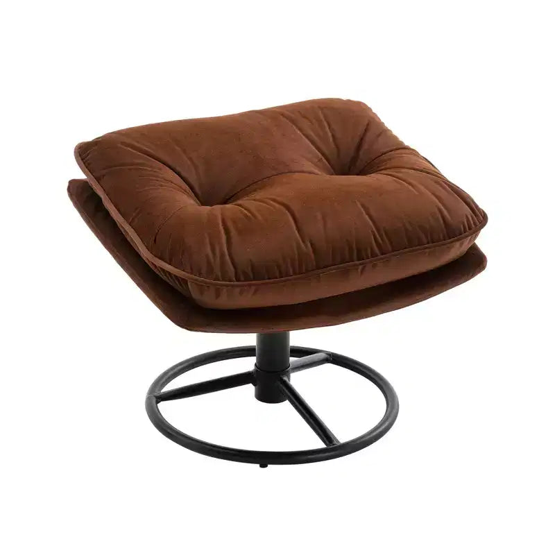 Okak Samt-Sessel mit Hocker, moderner armloser Wohnzimmersessel im Mid-Century-Stil, weicher und bequemer Sessel zum Fernsehen und Spielen