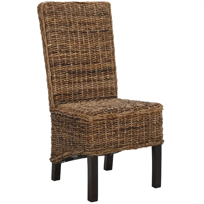 Set di 2 sedie da pranzo in vimini naturale, 19 L x 22 P x 41 H, stile boho costiero