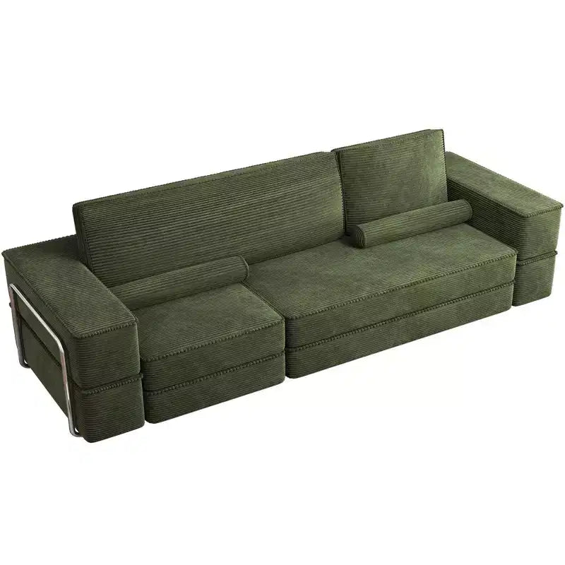 Sofá seccional Cloud convertible, sofá seccional cómodo de pana con asiento profundo y cojines altos, fácil de montar