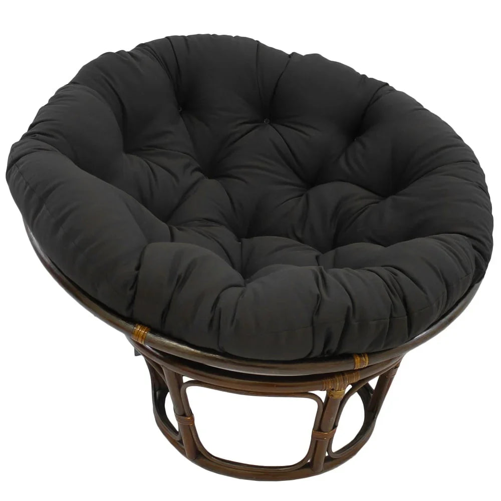 Sillón Papasan de ratán Bali de 42 pulgadas con cojín de sarga