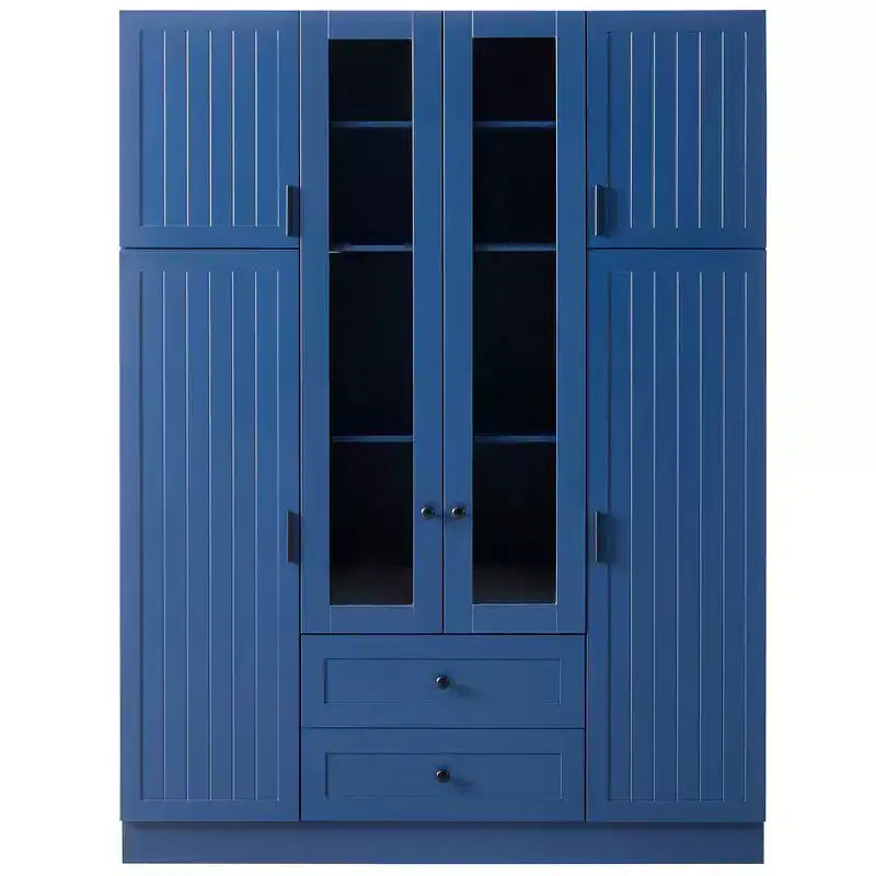 Dispensa da cucina indipendente Whisen alta 71'', grande mobile contenitore per sala da pranzo con credenza e buffet a 6 ante, ripiani regolabili