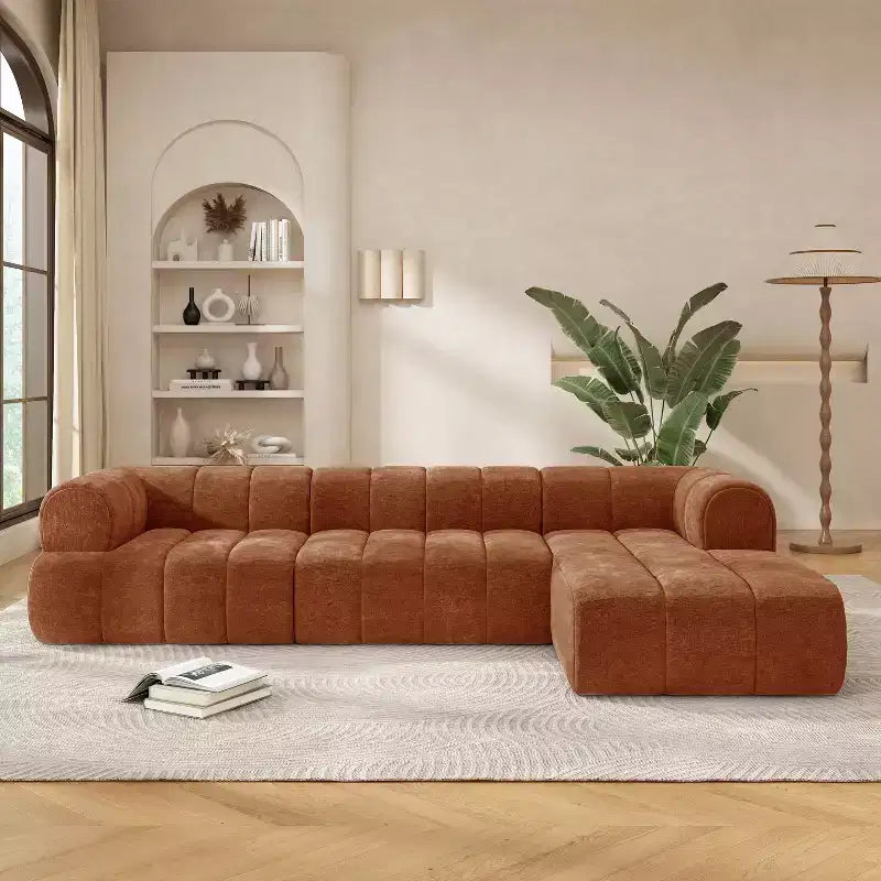 Sofá seccional moderno en forma de L Christopher Knight Home Keri 122, con espuma de alta densidad y respaldo bajo