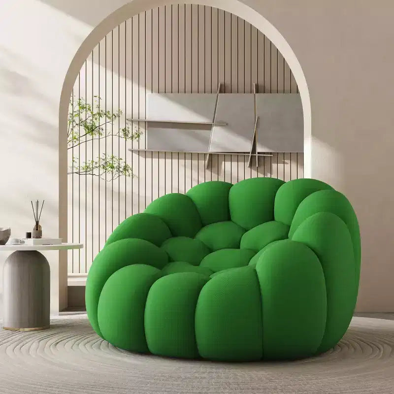 47-Inch Bubble Floor Sofa with Curved Design, 3D Bean Bag Chair for Living Room, Green