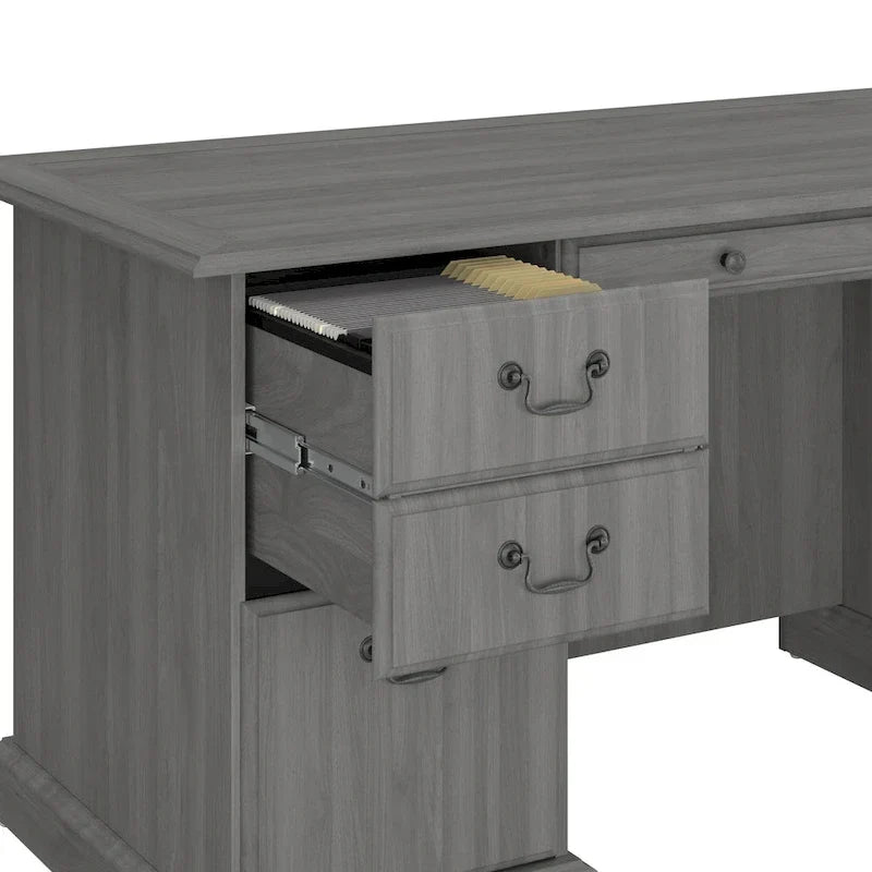 Bush Furniture Saratoga vezetői íróasztal fiókokkal és tárolóhellyel