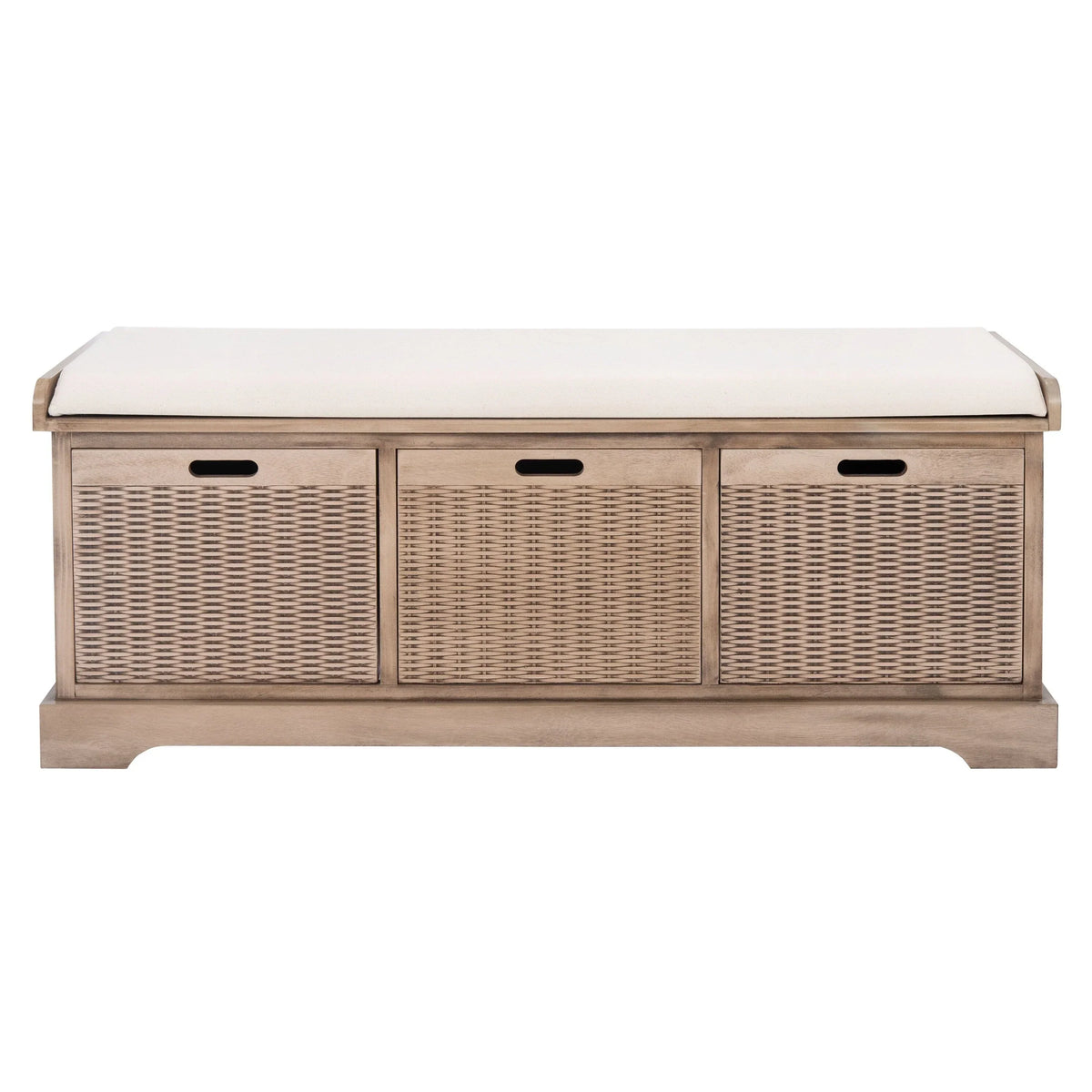 Banco de almacenamiento SAFAVIEH Fiorello con 3 cajones y cojín - 47.3 W x 15 L x 19 H - 47Wx15Dx19H