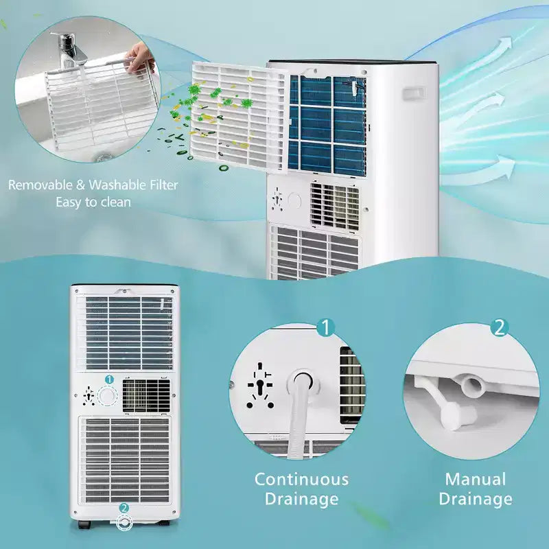 Costway 8000 BTU Portable Air Conditioner 3-in-1 Air Cooler with Fan Dehum Sleep Mode