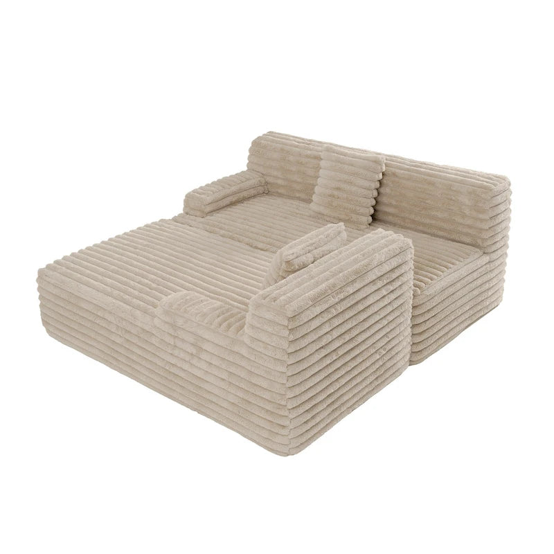 Divano componibile Cloud, divano moderno imbottito con 2 cuscini decorativi, divano componibile combinabile liberamente, divano componibile a L
