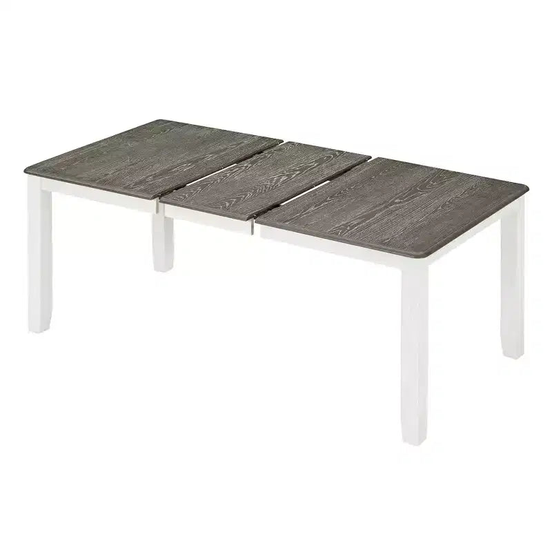 Farmhouse Extendable Dining Table Set for 6, Rectangular Table and 6 Upholstered Chairs