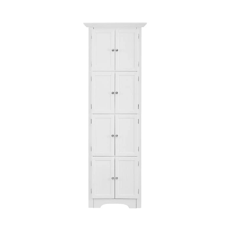 Tall Corner Storage Cabinet with 8 Doors and 4 Shelves