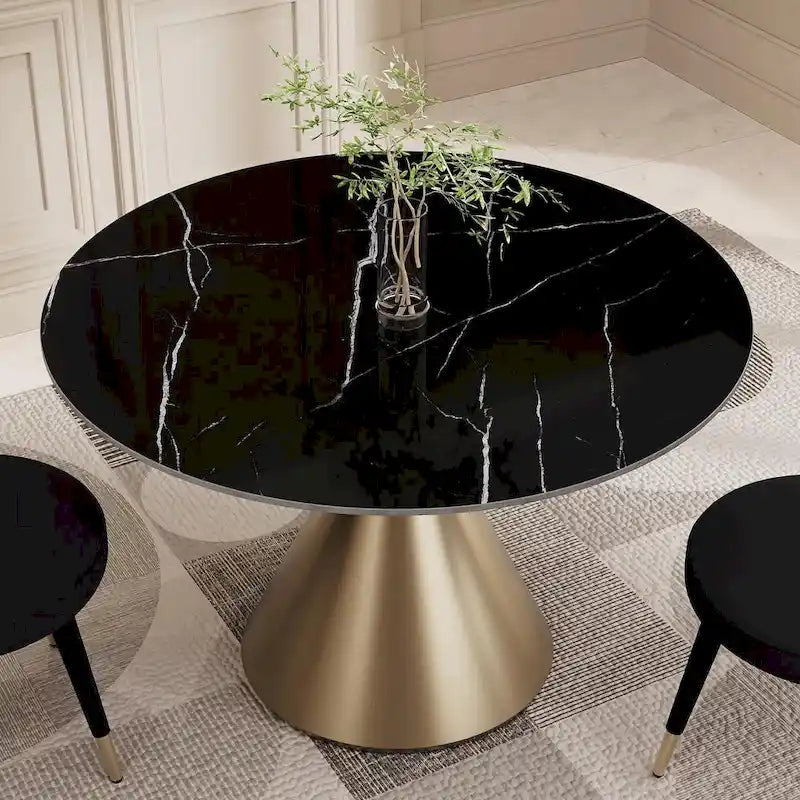 Set Morden Fort moderno e lussuoso composto da tavolo da pranzo rotondo e 4 sedie