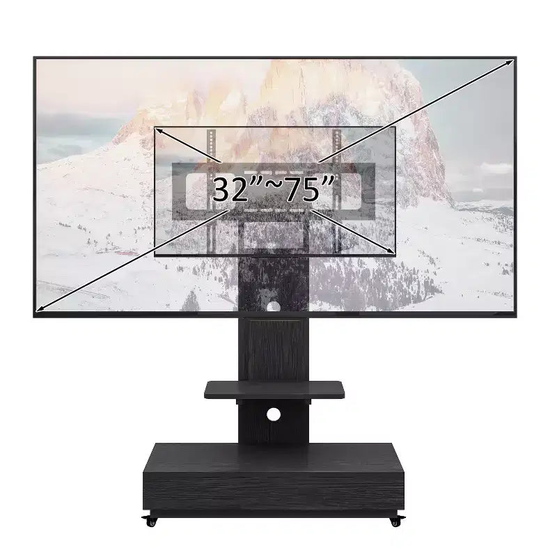 TV Stand for 32-75 TVs, Adjustable Height Mobile TV Cart with Drawer and Wheels for Living Room, Bedroom, Offices -ModernLuxe