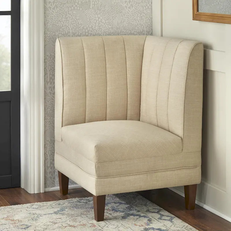 Lifestorey Kerrington 3-delige gestoffeerde banquette-set met geribbelde rugleuning