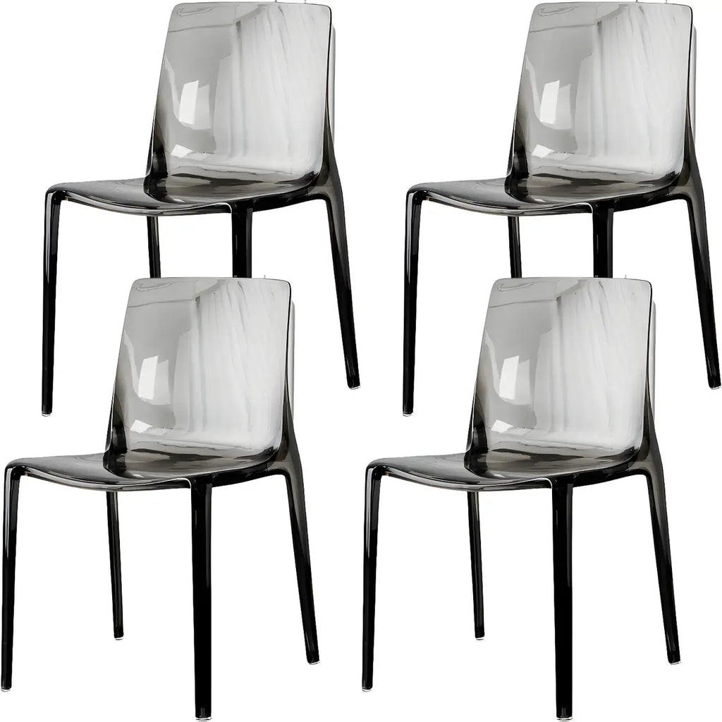 Amber Acrylic Armless Low Back Dining Chair