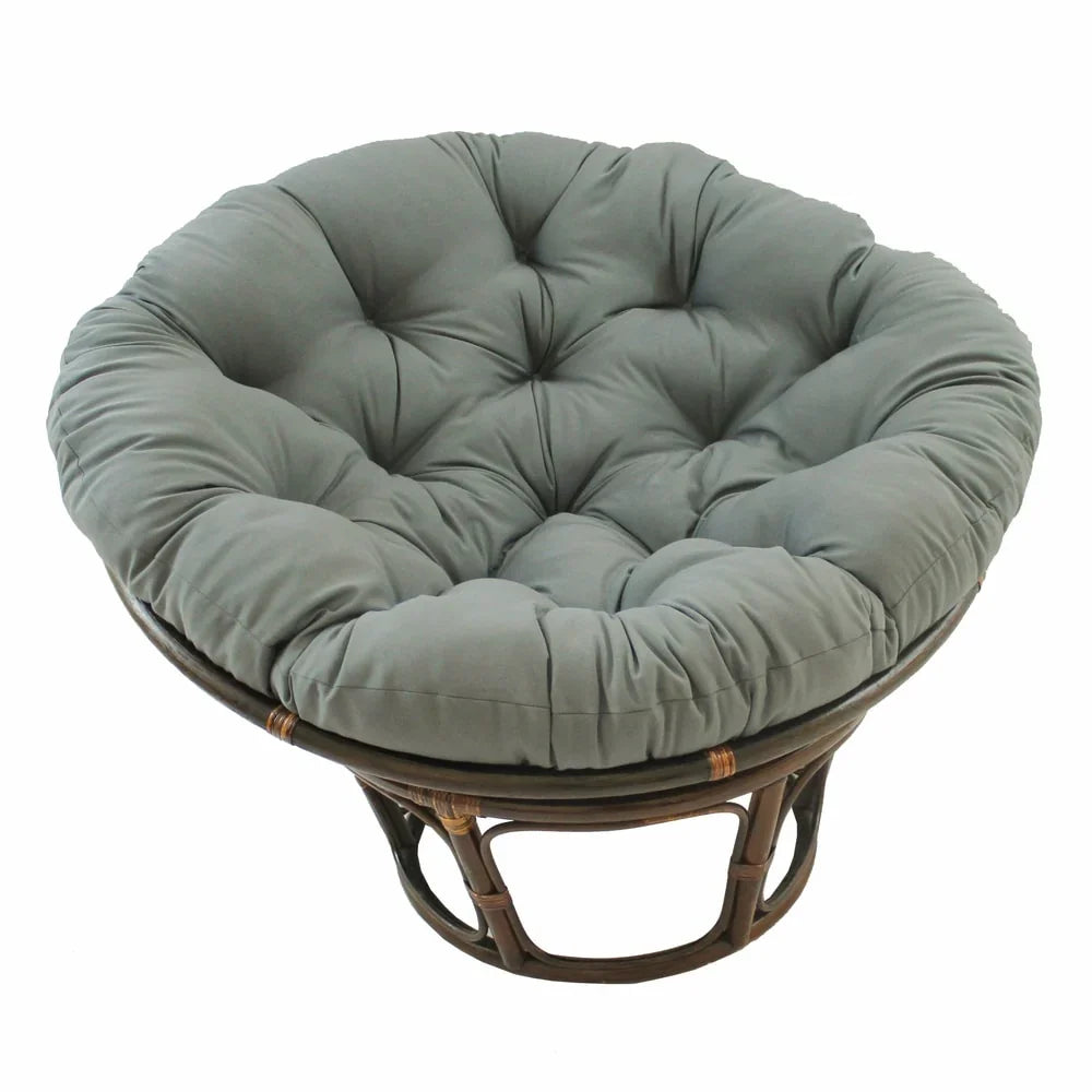 Sillón Papasan de ratán Bali de 42 pulgadas con cojín de sarga