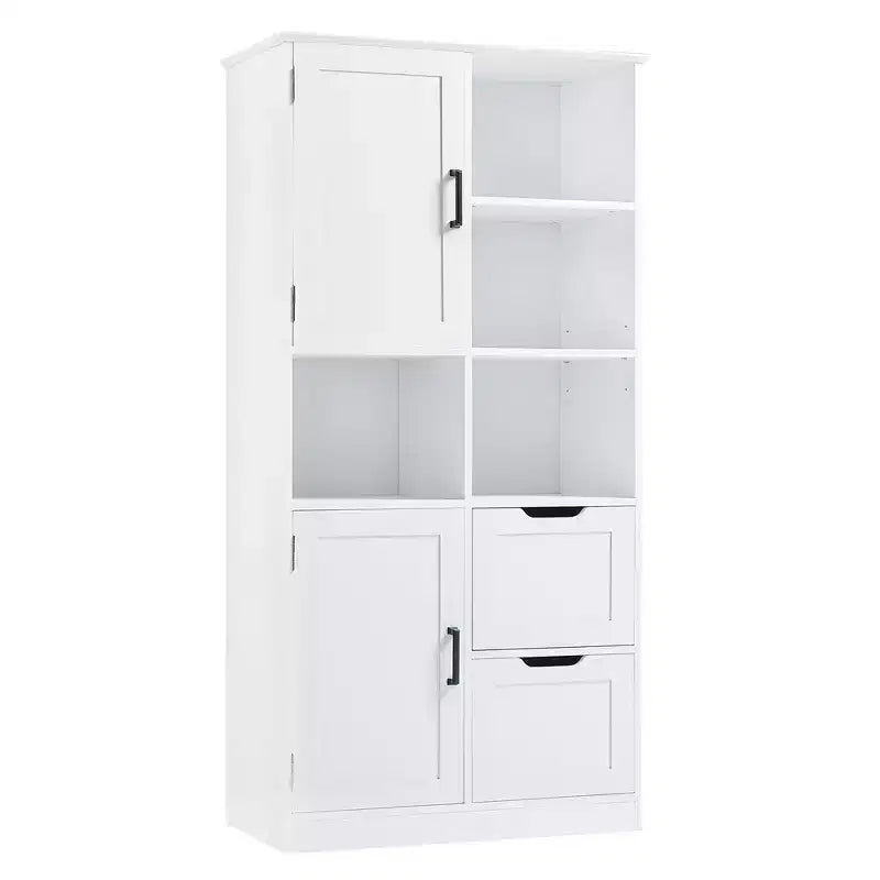 62'' Tall Bathroom Storage Cabinet, Freestanding Floor Storage Cabinet With Drawer & Adjustable Shelf, Pantry Storage Cabinet For Bathroom Living Room