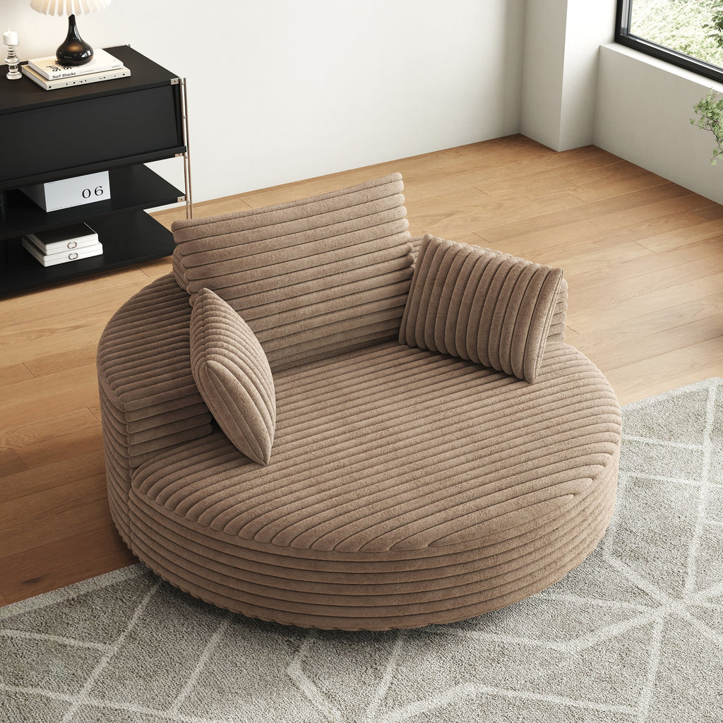 Einzelner Drehstuhl aus Cord-Chenille-Schaumstoff
