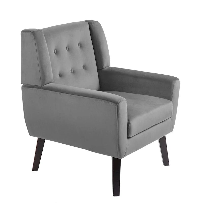 Set van 2 fluwelen accentstoelen voor de woonkamer, gestoffeerde fauteuils