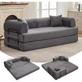 2-in-1-Schlafsofa, bequemes klappbares Cordsofa mit tiefer Sitzfläche und breiten Armlehnen, rahmenloses Sofa für Wohnzimmer und Wohnungen