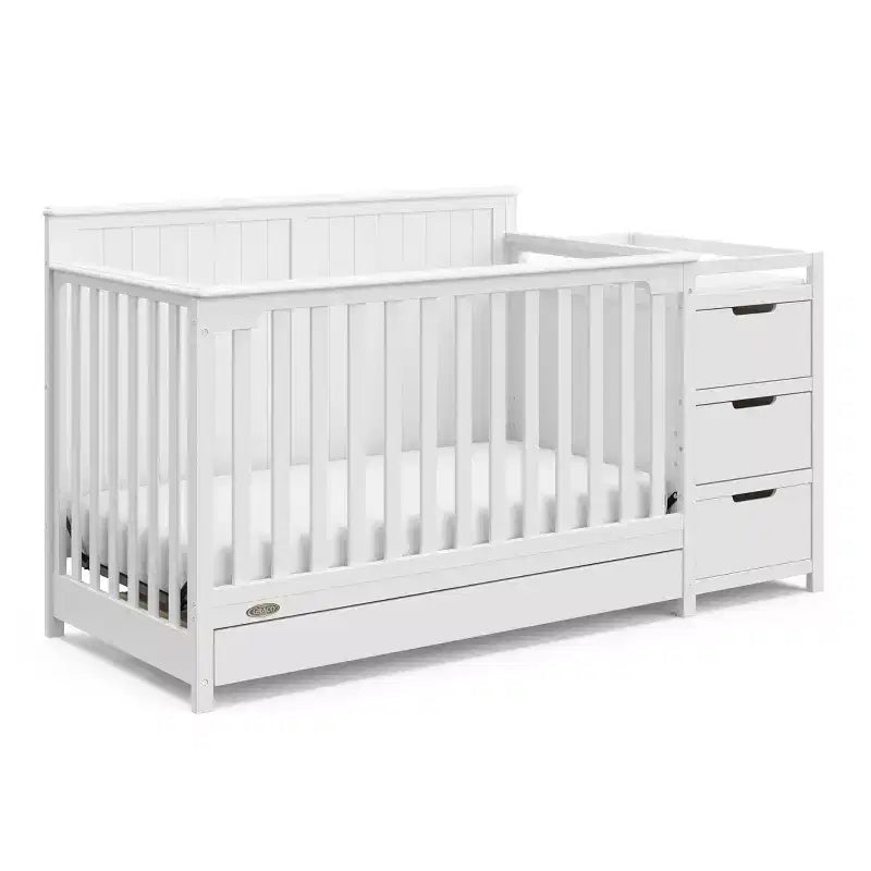 5-in-1 Convertible Crib and Changer with Drawer