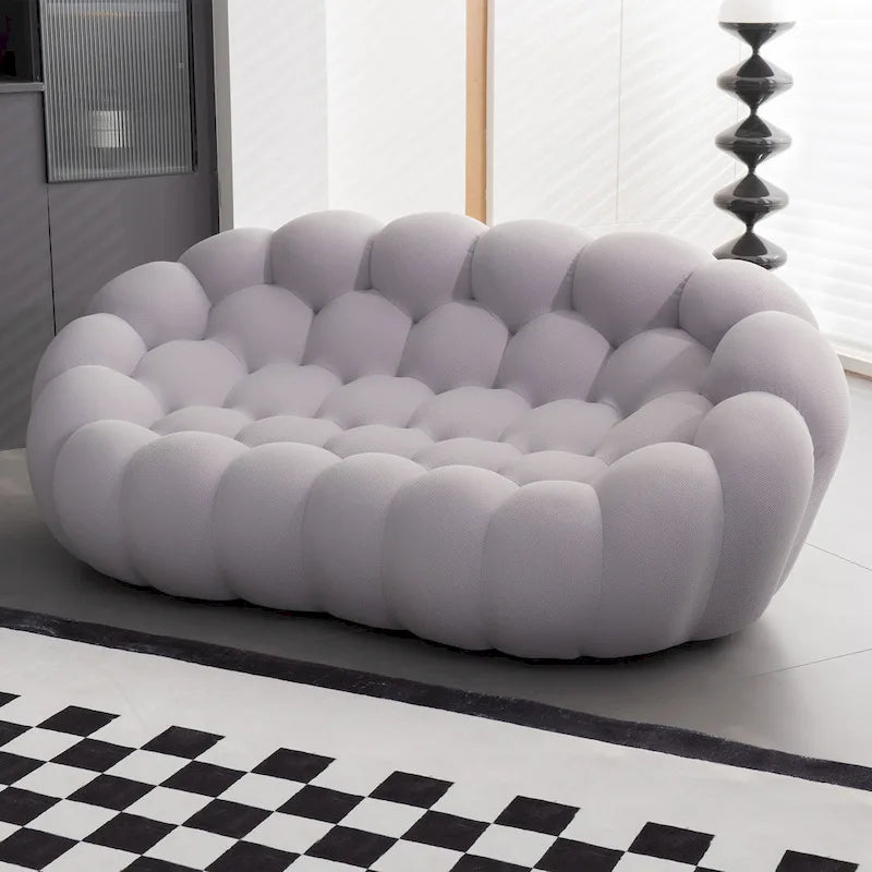 Divano relax curvo a bolle per 2 persone, a forma di nido d'ape, con tessuto 3D, per soggiorno, salotto o appartamento