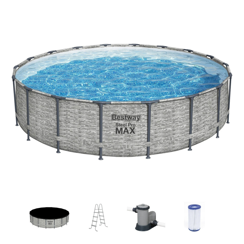 Bestway Steel Pro MAX rond bovengronds zwembad met pomp en afdekzeil