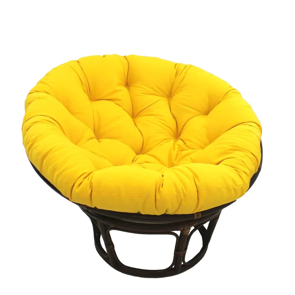 Sillón Papasan de ratán Bali de 42 pulgadas con cojín de sarga