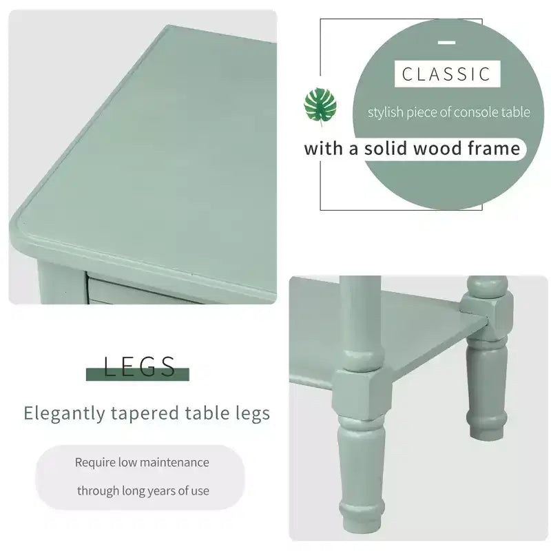 23.7in Narrow Console Table with 3 Drawers and Shelf, Sofa Table for Small Space Entryway or Living Room