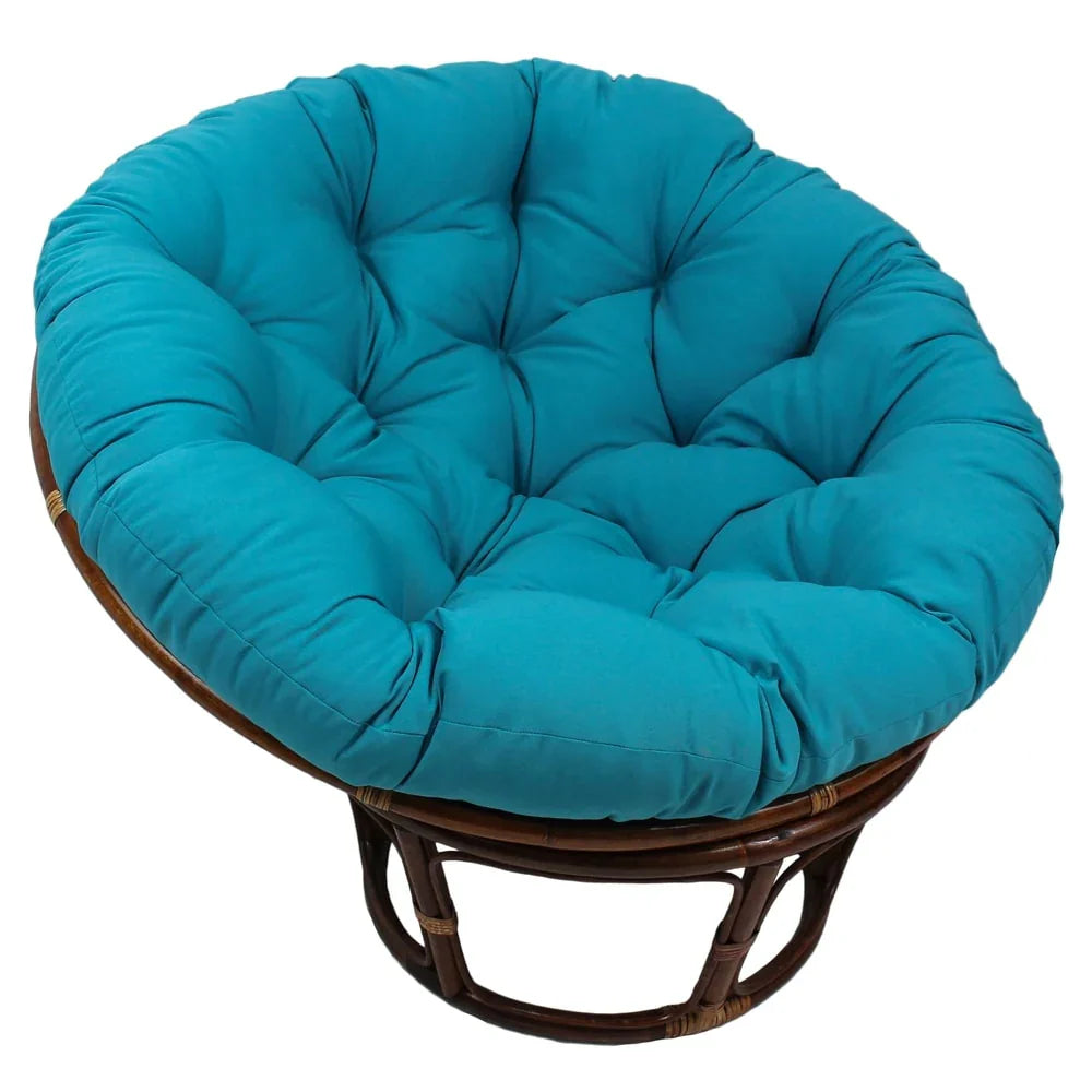 Sillón Papasan de ratán Bali de 42 pulgadas con cojín de sarga