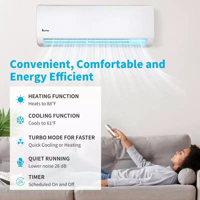 Karl Home 3-Zonen-Mini-Split-Klimaanlage mit 28000 BTU, 20 SEER2 und Wärmepumpe (9K+9K+18K)