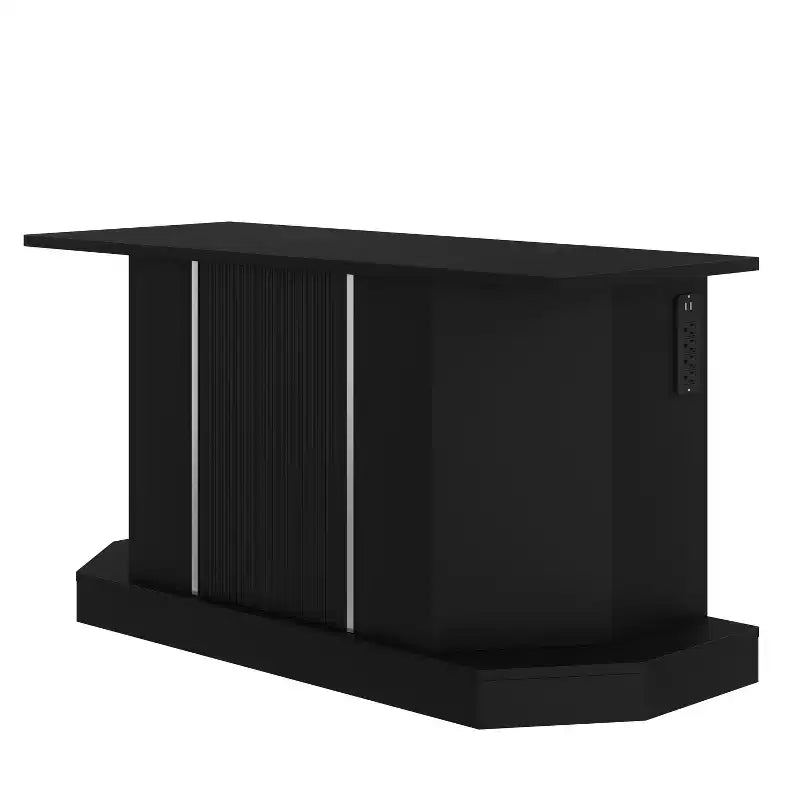 GDFStudio Logan Modern Wood Aquarium Stand with Power Outlet and Storage Cabinet