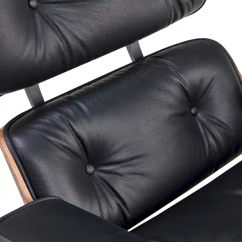 Fauteuil inclinable de salon moderne en cuir, style milieu du siècle