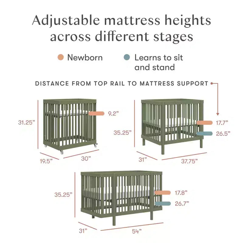 Lettino trasformabile 8-in-1 Babyletto Pogo con kit di conversione per tutte le fasi