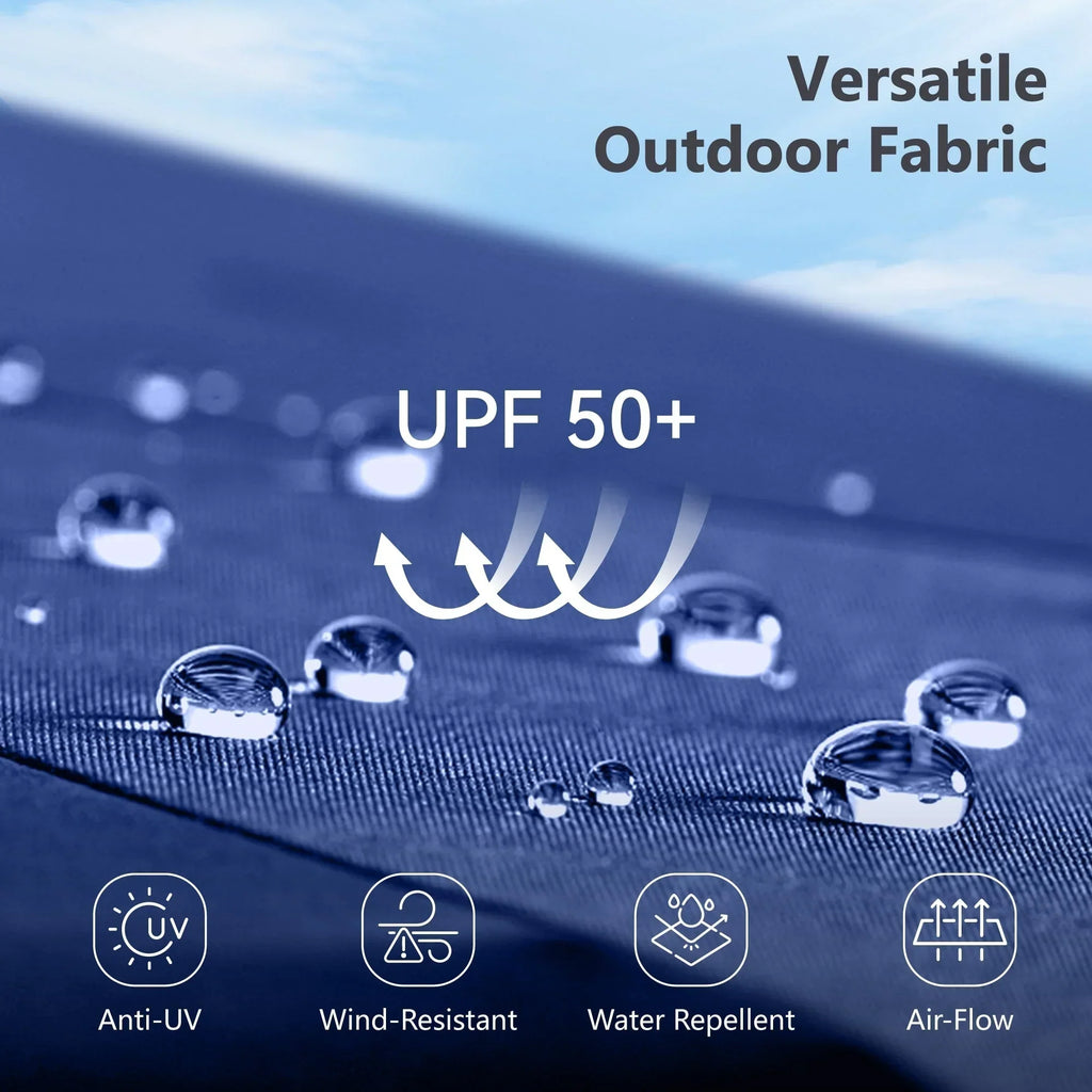 MAISON ARTS dubbele parasol voor terras, 15 ft, extra groot, tweepersoons, inclusief voet