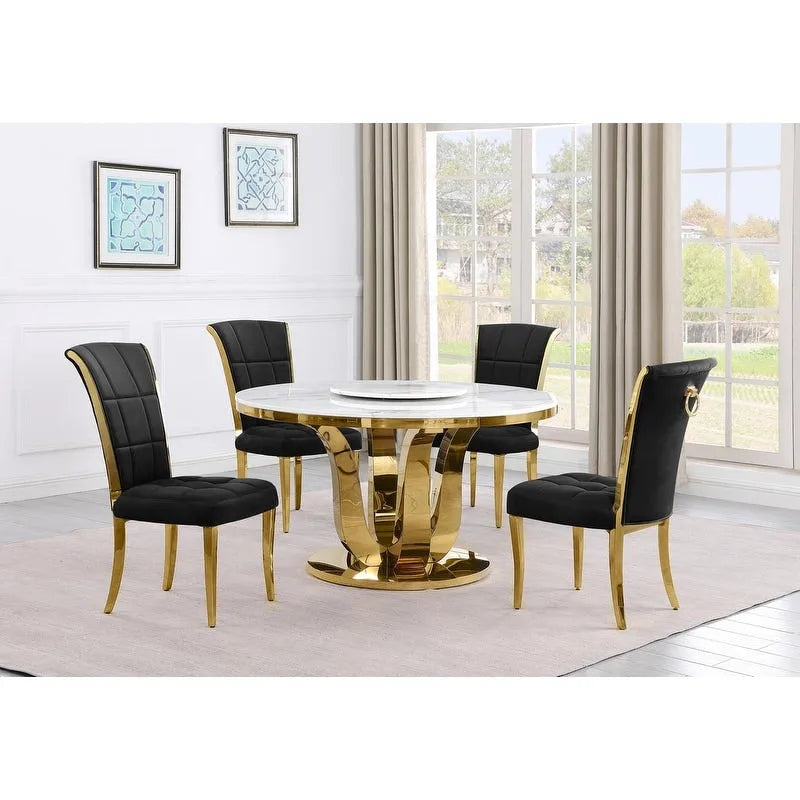 Best Quality Furniture D325-SC324-7 5 darabos kerek étkezőgarnitúra