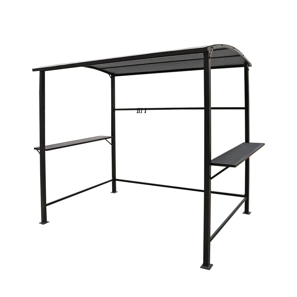 Buitenpaviljoen met grilloverkapping van 5 ft x 8 ft, stalen frame, barbecuebeschutting