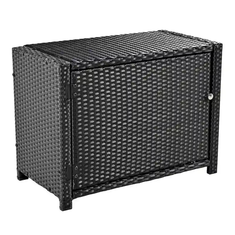 Vierkante loungeset van rotan voor buiten met spa-omlijsting en frame