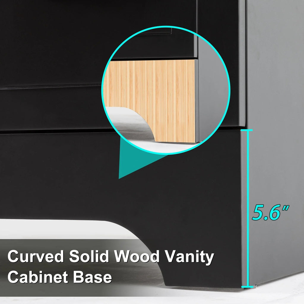 Wavy Line badkamermeubelset van 30/36/48 inch met wastafel en kraan