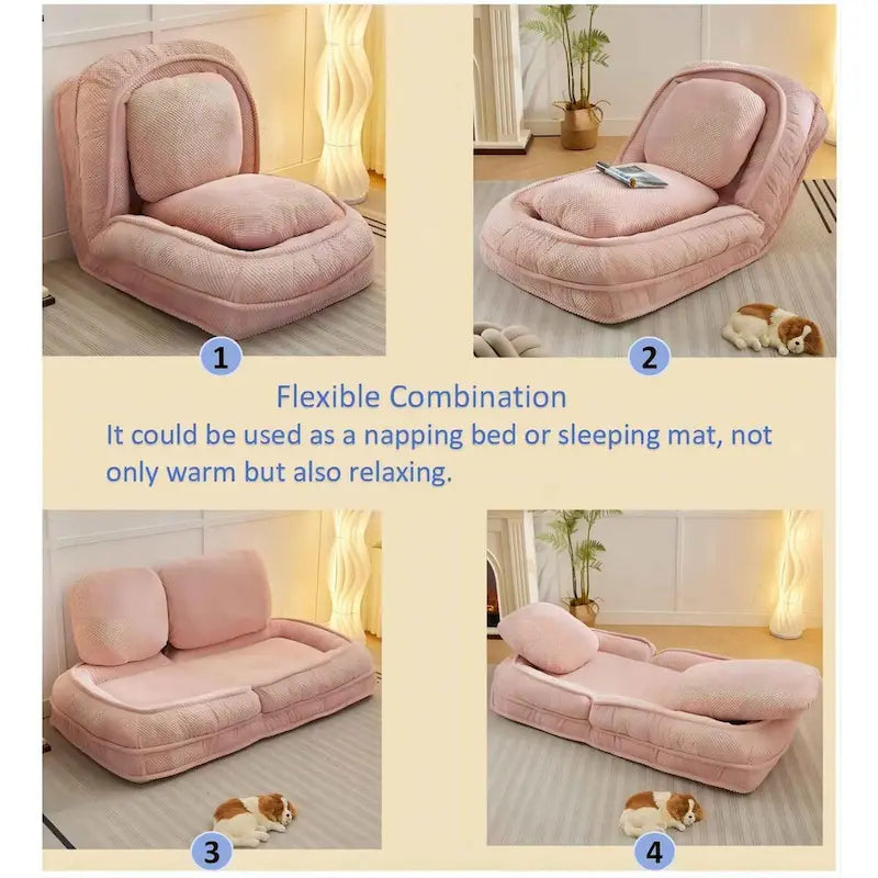 Canapé inclinable, 5 positions réglables, pour s’asseoir, dormir, plier, idéal pour la chambre ou le salon