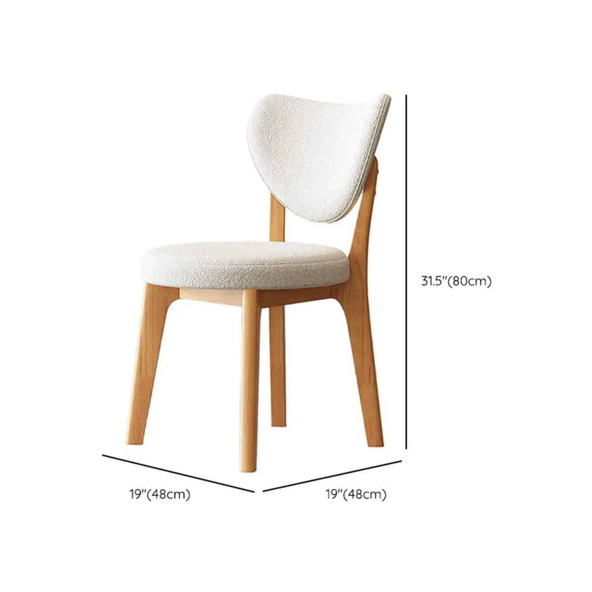Chaise de salle à manger moderne sans accoudoirs, dossier enveloppant et revêtement en similicuir