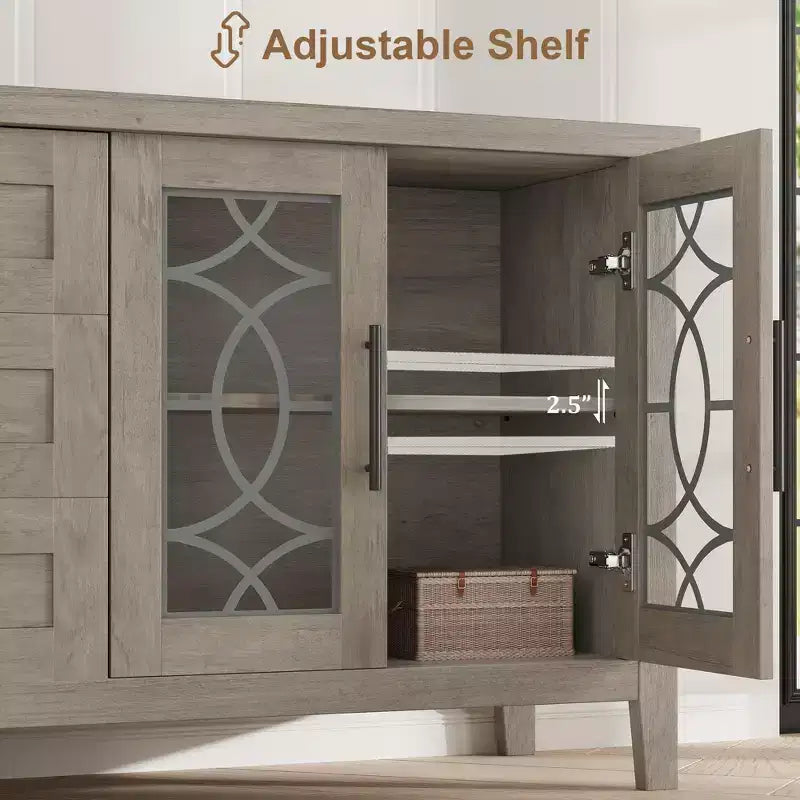 TV Stands with Storage Drawers, TV Entertainment Center, TV Console Table for Living Room Bedroom, Storage Cabinet