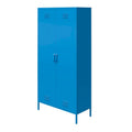 Orange / Pink 2-Door Tall Metal Locker Storage Cabinet, 1-Person