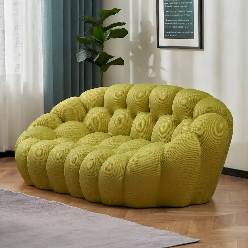 Divano relax curvo a bolle per 2 persone, a forma di nido d'ape, con tessuto 3D, per soggiorno, salotto o appartamento