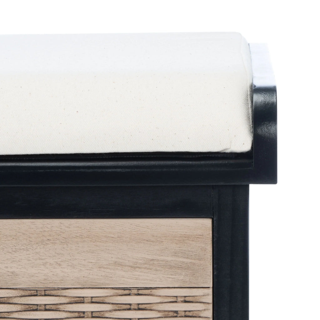 Banco de almacenamiento SAFAVIEH Fiorello con 3 cajones y cojín - 47.3 W x 15 L x 19 H - 47Wx15Dx19H