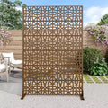 MAYEERTY Galvanized Steel Room Divider Outdoor and Indoor Divider with Free Standing Privacy Screen for Balcony Patio