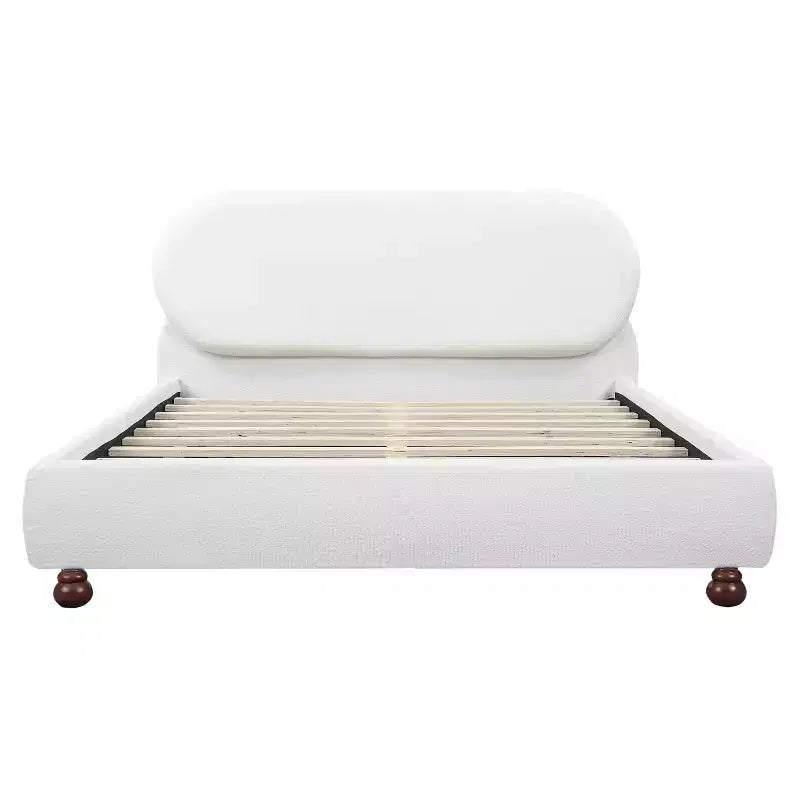 Christopher Knight Home Matteo Modern Rubberwood Boucle Upholstered Bed
