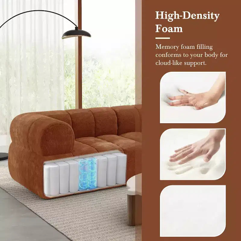 Christopher Knight Home Keri 122 Modern L-Shaped High-Density Foam Sectional Sofa with Low Backrest
